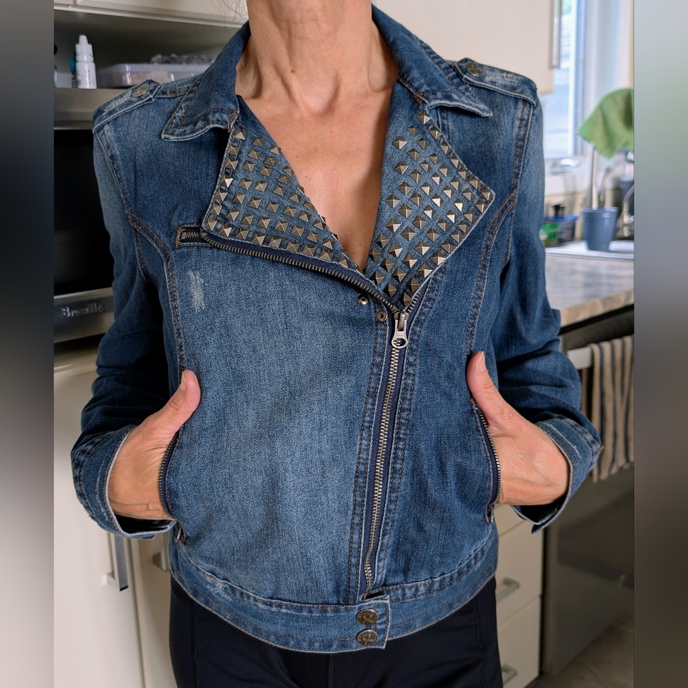 Studded Blue Denim Jacket